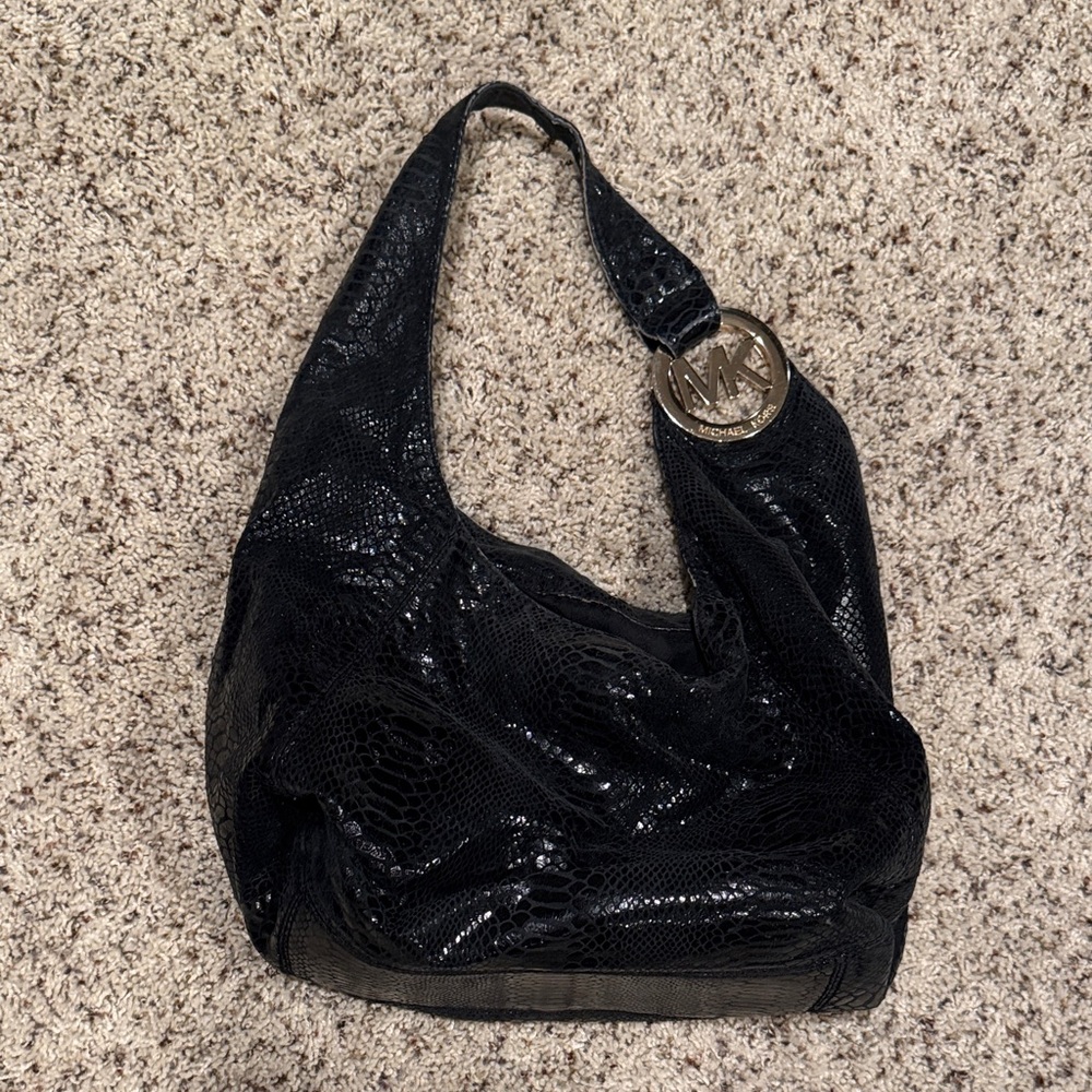Michael Kors Shimmering Black Hobo Bag